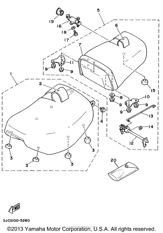 XV535SHC Сиденье