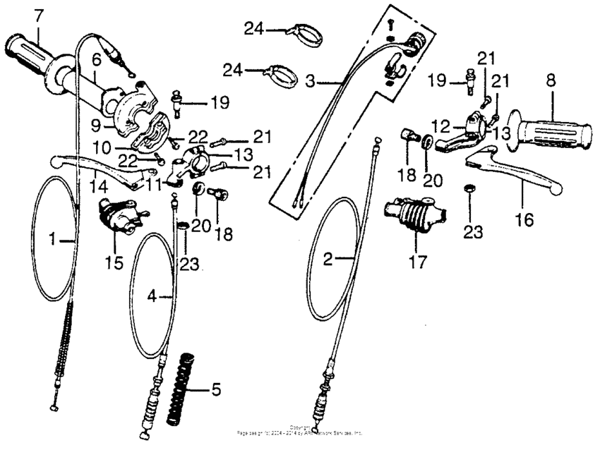 Handle lever + switch + cable