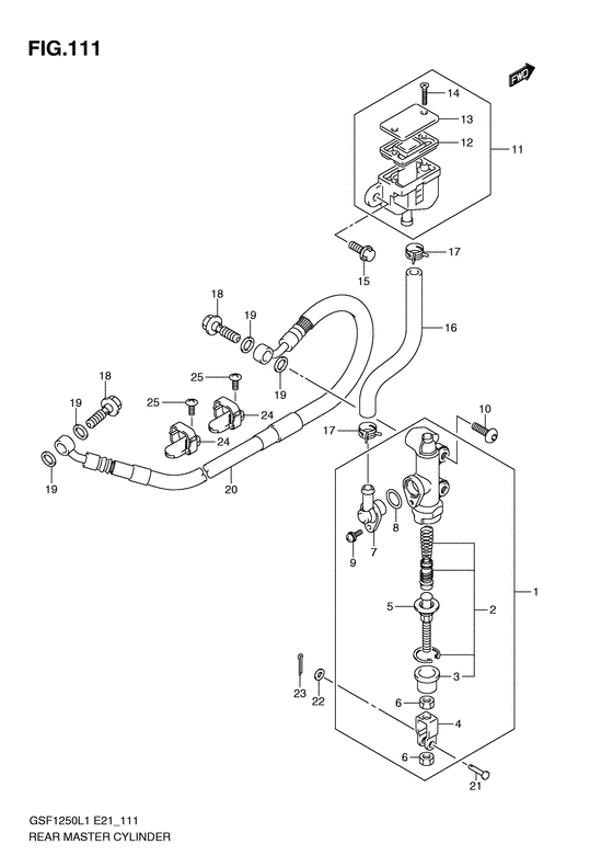 GSF1250 (ABS) Задний тормозной цилиндр