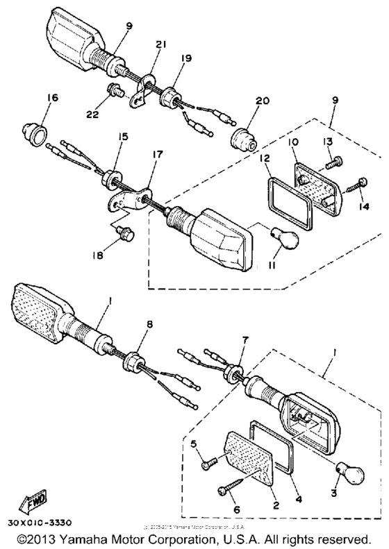 XT350SC (CA ED.) Поворотники
