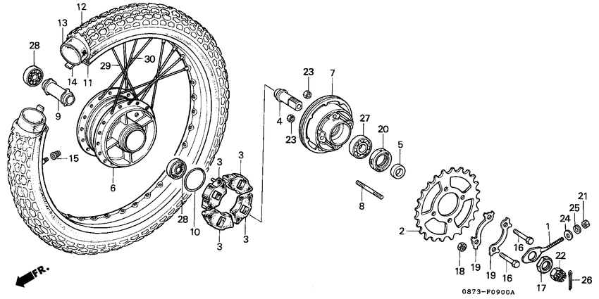 Rear wheel complete assy