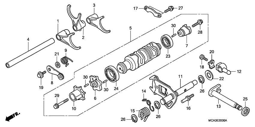 Shift drum/shift fork
