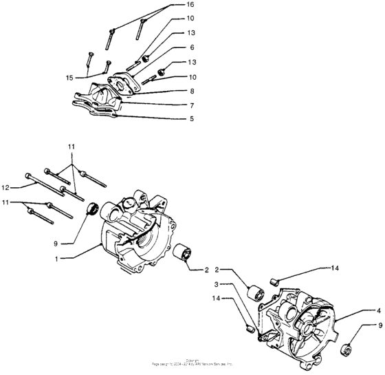 Crankcase + inlet pipe