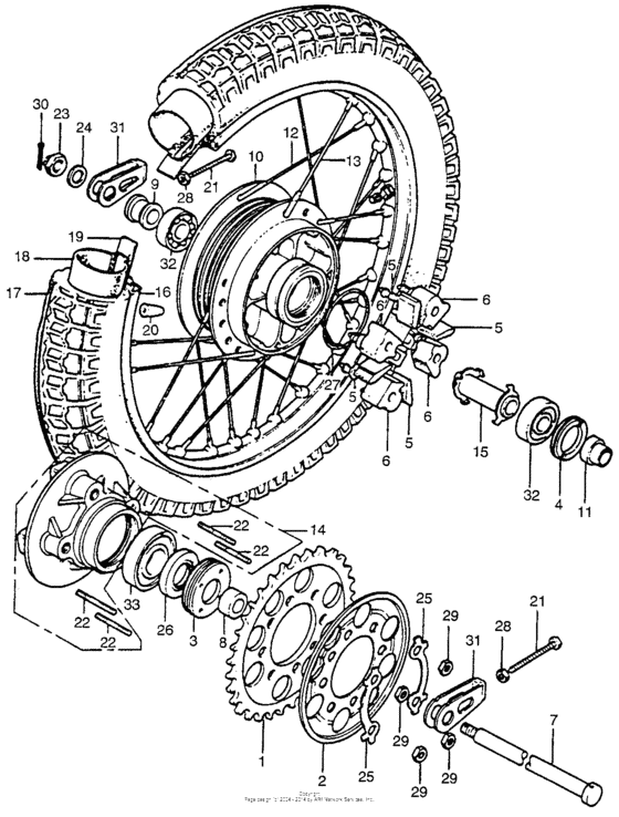 Rear wheel + driven sprocket