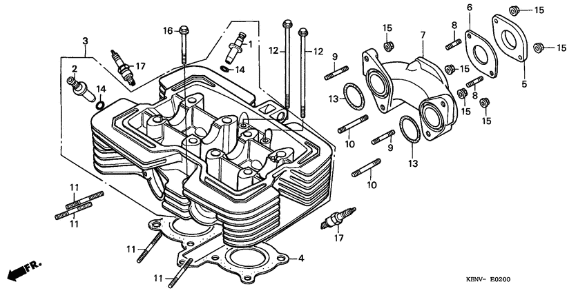 CMX250C Головка цилиндров