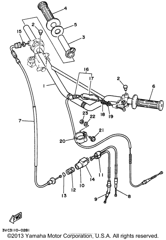 Steering handle - cable