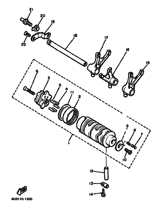 Shift cam. fork
