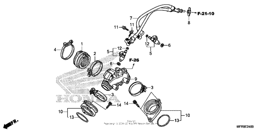 VT1300CS Intake manifold + injector