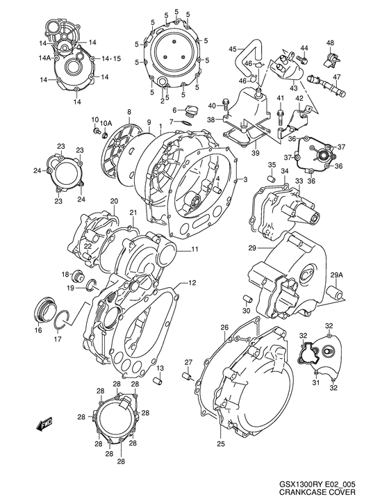 Crankcase cover ass`y  (v