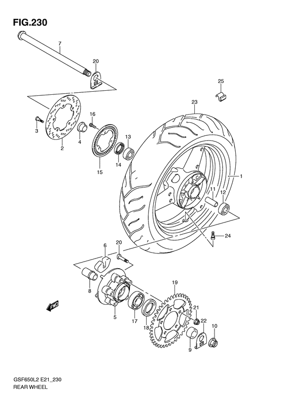 Rear wheel complete assy