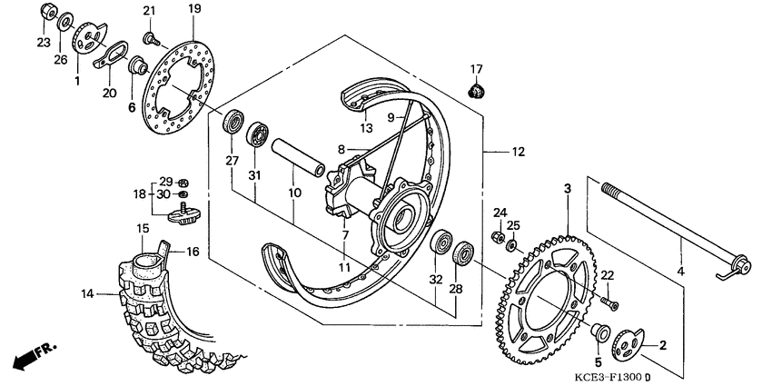Rear wheel complete assy
