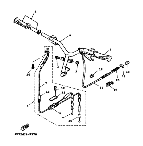 Steering handle. cable