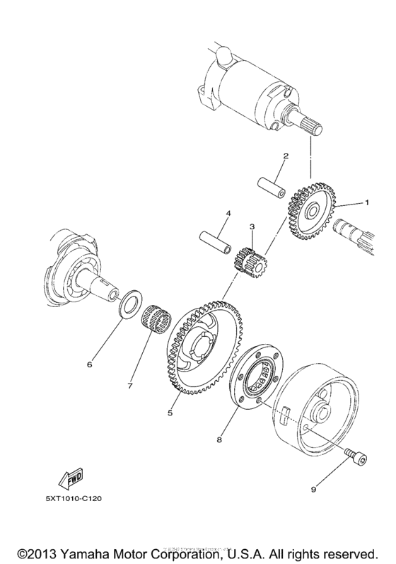 XT250ZC Муфта стартера