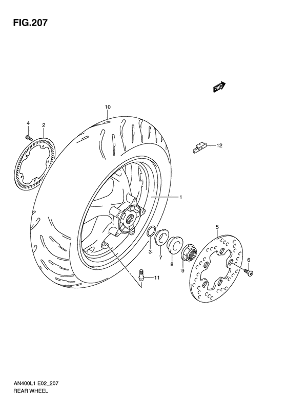 Rear wheel complete assy