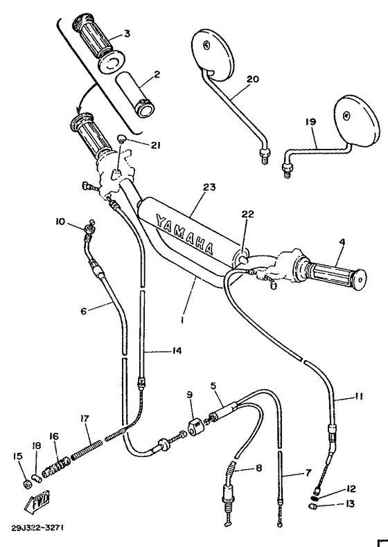Steering handle. cable