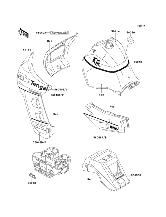  Decal(white / red)(kl650-b1)