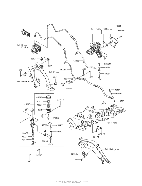 EX650 Задний торм цилиндр