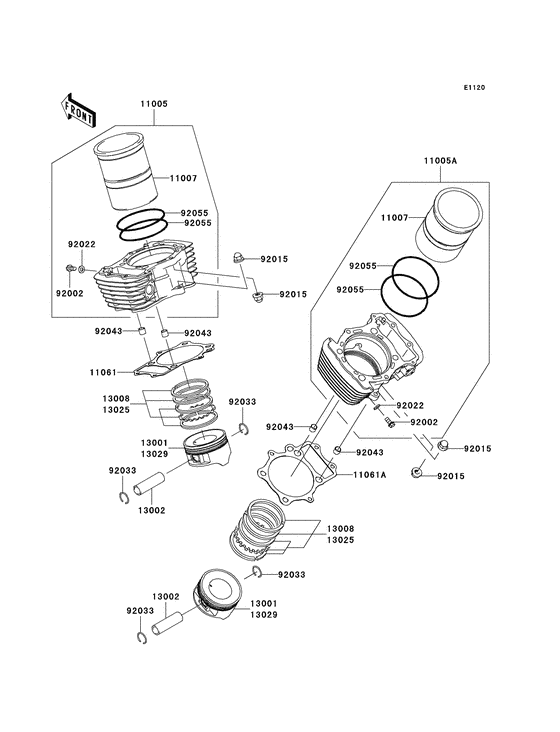 VN1600 Цилиндр / поршень