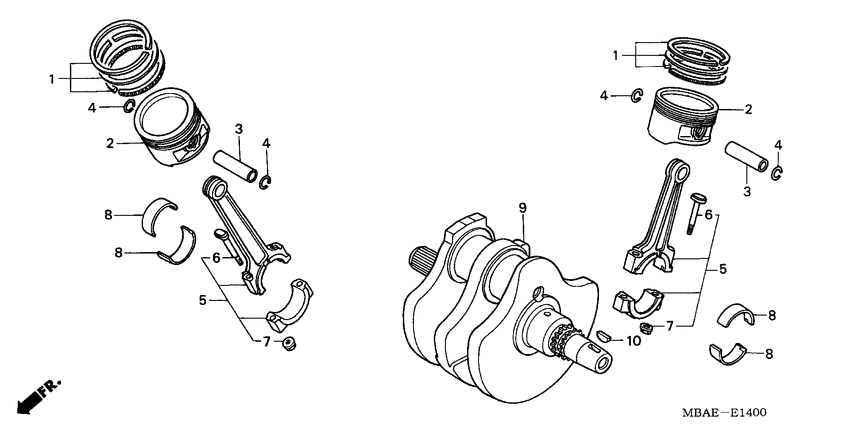 Crankshaft/piston