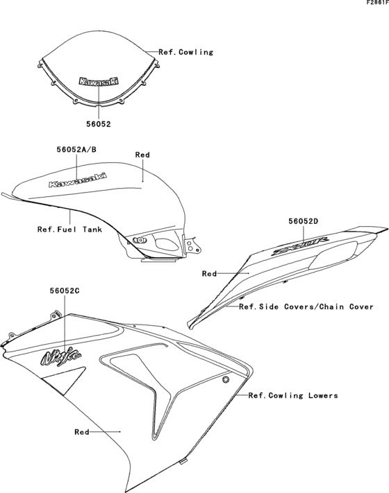 ZX1000 Decals(red)(d7f)(ca,us)