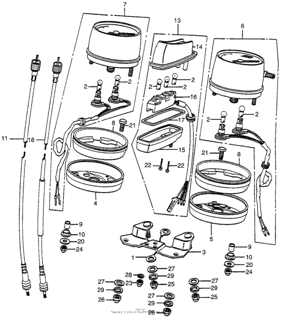 Headlight + speedometer + tachometer