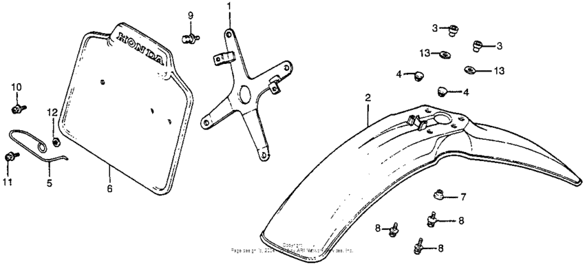 Front fender + front numberplate 81