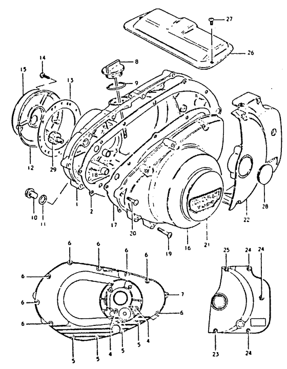 Crankcase cover ass`y  (v