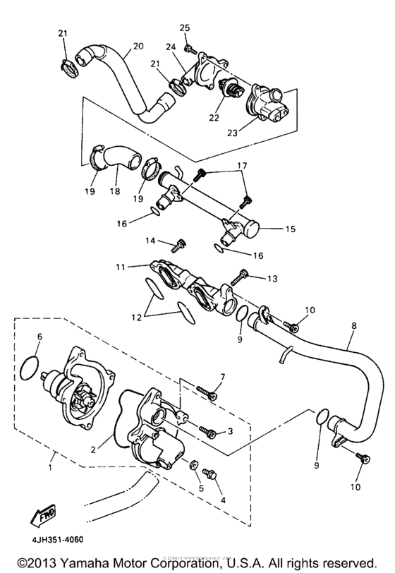 YZF600RJC Водяной насос
