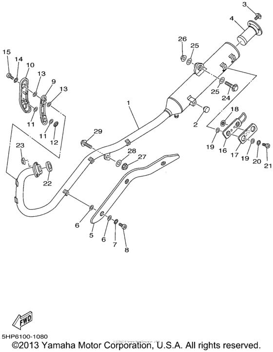 TTR125LP Выхлопная система