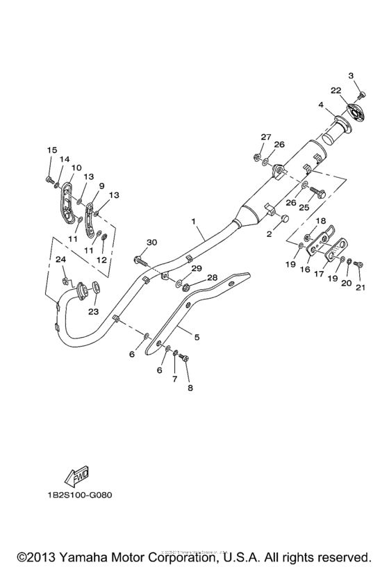 TTR125LX Выхлопная система