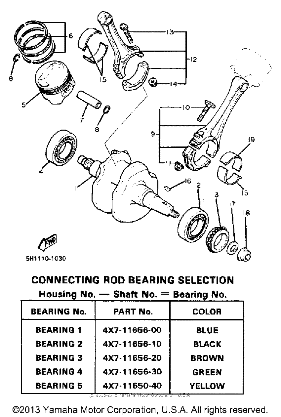 XV920K Коленчатый вал и Поршень