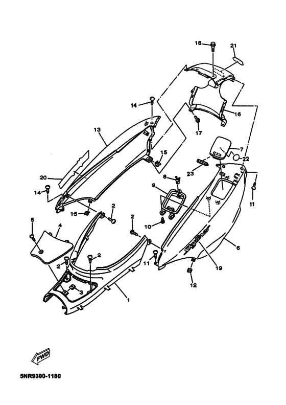 YP125E Боковая крышка