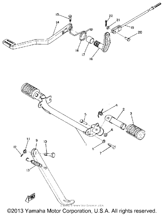 Stand,foot rest & rear brake pedal