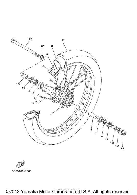 XT250B Переднее колесо