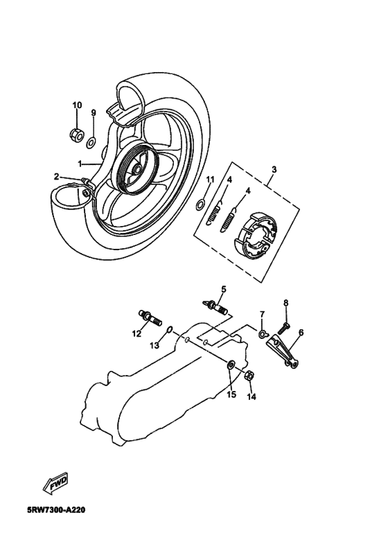 Rear wheel complete assy