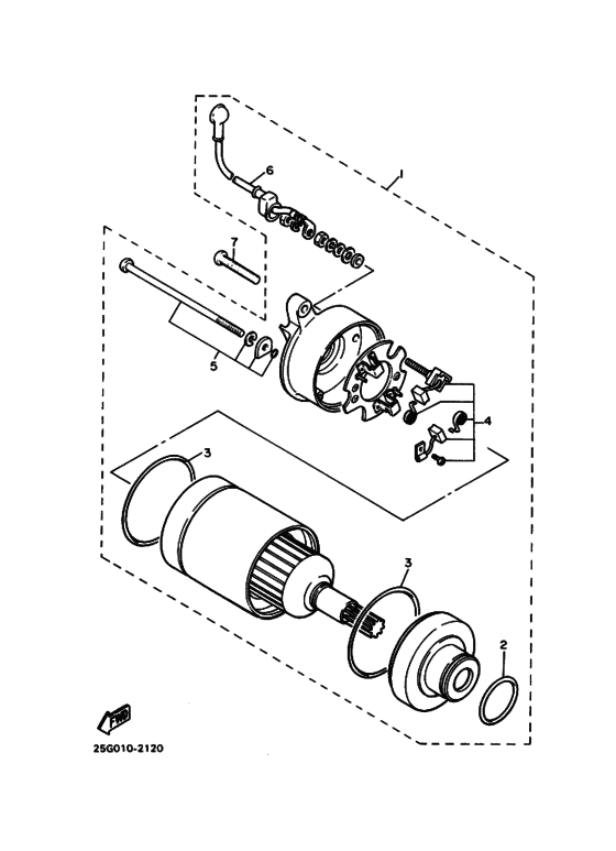 Starting motor set