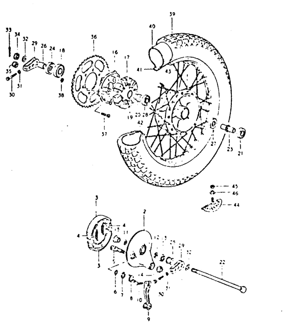 Rear wheel complete assy