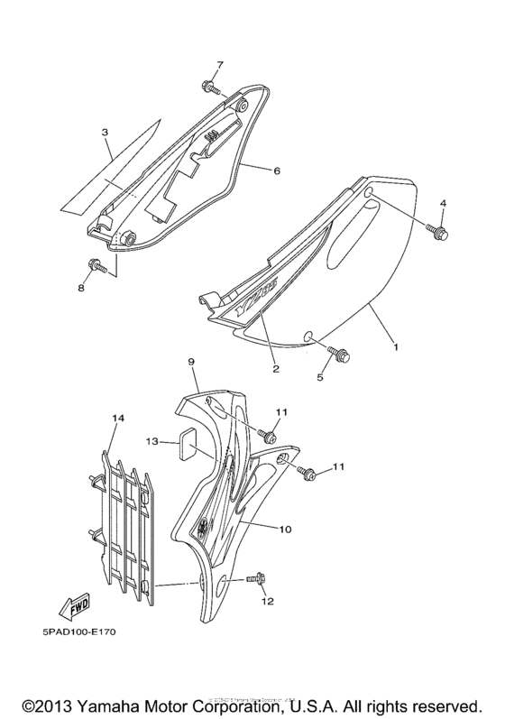 YZ85V Боковые обтекатели