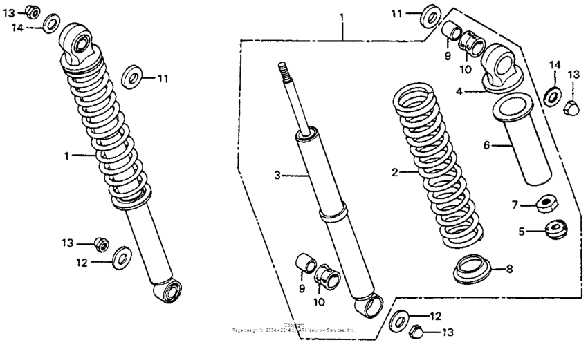 Rear shock absorber 76,78