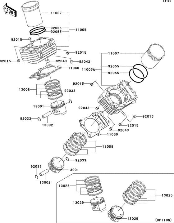 VN800 Цилиндр и поршни