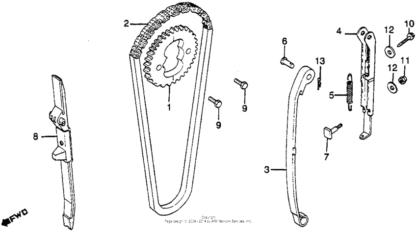 Cam chain + tensioner