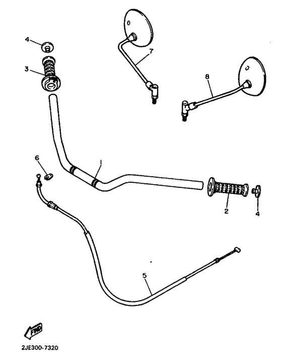 Steering handle. cable