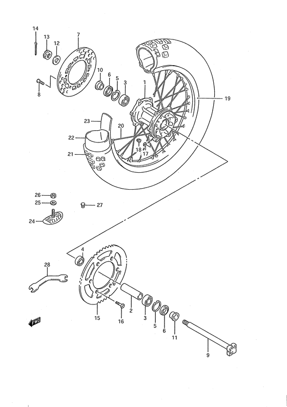 Rear wheel complete assy
