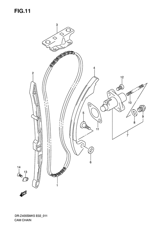 DR-Z400 Держатель направляющей