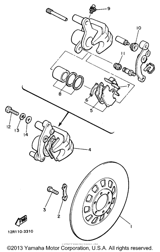 Front brake-caliper