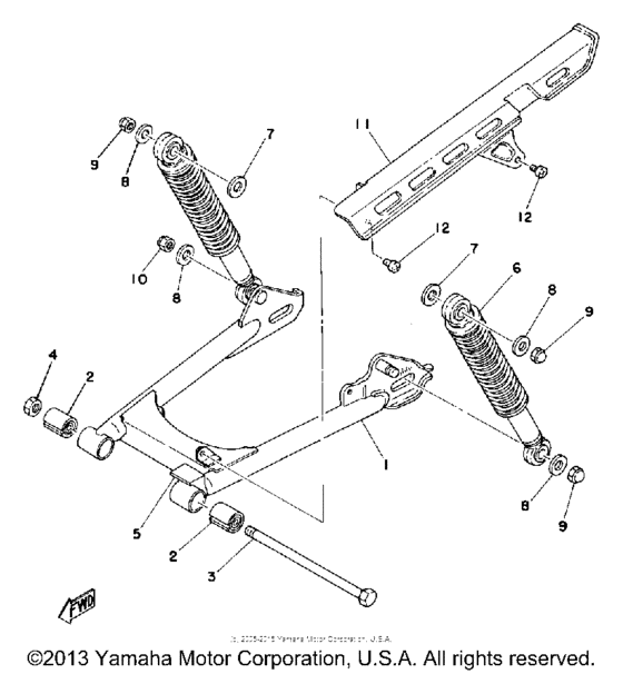 Rear arm - rear cushion - chain case