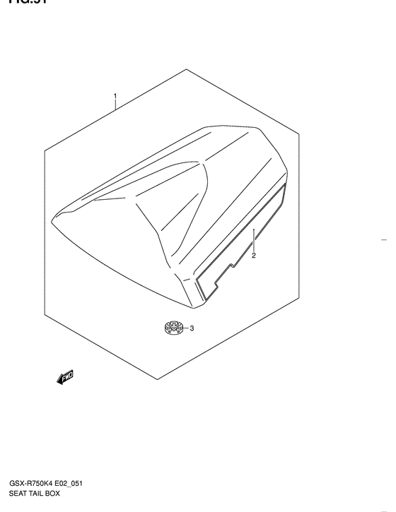 GSX-R750 Seat tail box