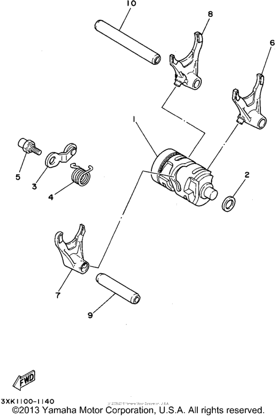 Shift cam - shift fork