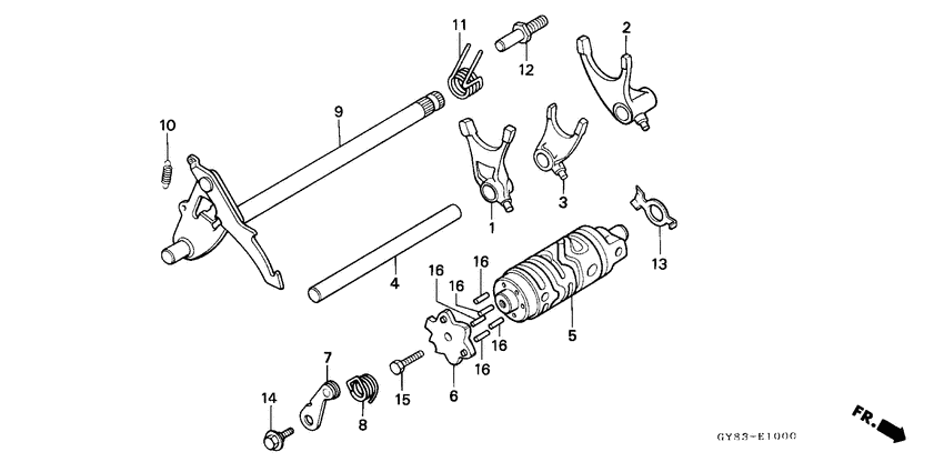 Gearshift drum/ gearshift fork