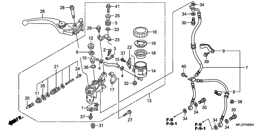 Fr. brake master cylinder